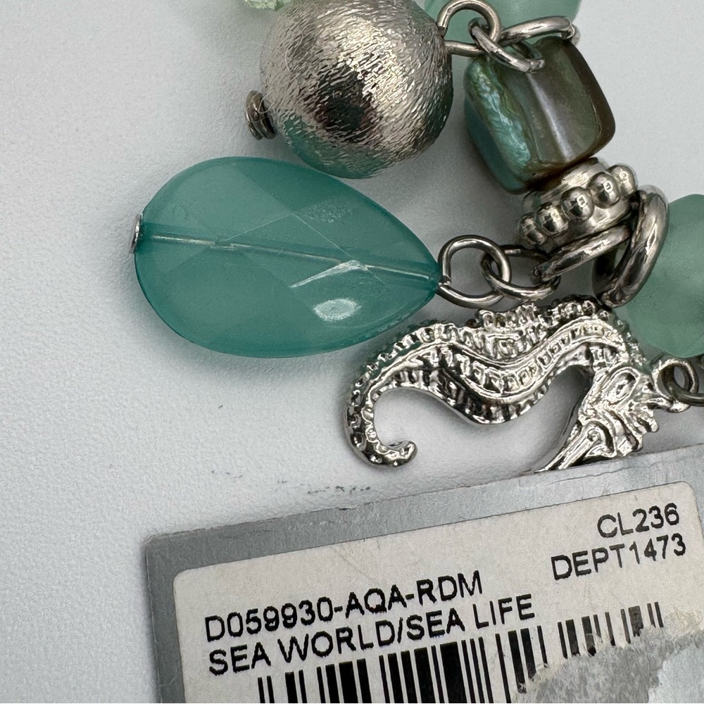 Hannah Brilliance Nautical Beach Ocean Sea Glass Sea Life Bracelet and Earrings - Picture 10 of 11